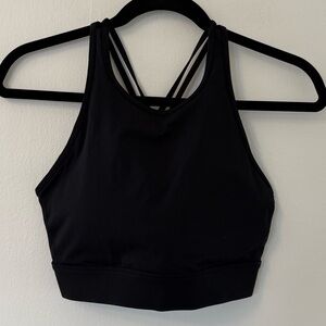 Wilson High Neck Black Strappy Sports Bra - size medium